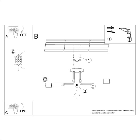 Żyrandol TIMBO 4 biały + 4x Żarówka LED E27 4000K Zimna 7,5W 690lm