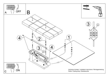 Plafon LAPPO biały + 2x Żarówka LED E27 4000K Zimna 7,5W 650lm