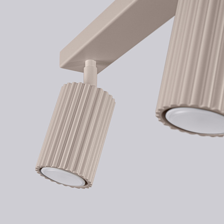 Plafon KARBON 3L taupe + 3X Żarówka LED GU-10 4000K Zimna 7W 530lm