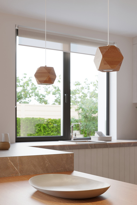 Lampa Wisząca WOODY naturalne drewno + 1x Żarówka LED GU-10 4000K Zimna 7W 630lm