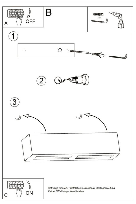 Kinkiet ceramiczny VEGA czarny + 1x Żarówka LED E27 4000K Zimna 7,5W 650lm