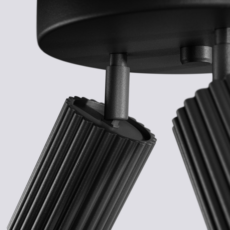 Plafon KARBON 3P czarny + 3x Żarówka LED GU-10 4000K Zimna 7W 530lm