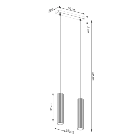 Lampa wisząca KARBON 2 zielona oliwka
