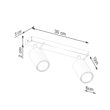 Plafon RING 2 zielony oliwkowy + 2x Żarówka LED GU-10 4000K Zimna 7W 530lm