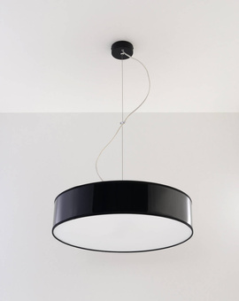 Lampa wisząca ARENA 45 CZARNA + 3x Żarówka LED E27 3000K Ciepła 7,5W 620lm