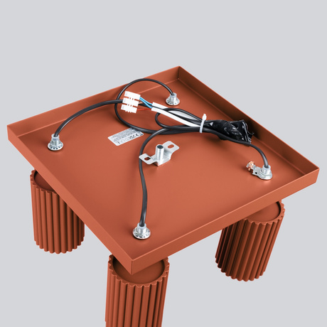 Plafon KARBON 4 ochra czerwona + 4x Żarówka LED GU-10 4000K Zimna 7W 530lm