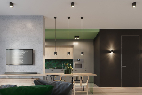 Plafon ORBIS 2 czarny + 2x Żarówka LED GU-10 4000K Zimna 7W 630lm