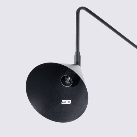 Kinkiet NOX czarny + 1X Żarówka LED E14 4000K Zimna 7,5W 680lm