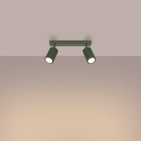 Plafon KARBON 2 zielony oliwkowy