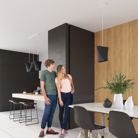 Żyrandol BLUM 3 czarny + 3x Żarówka LED E27 4000K Zimna 7,5W 650lm