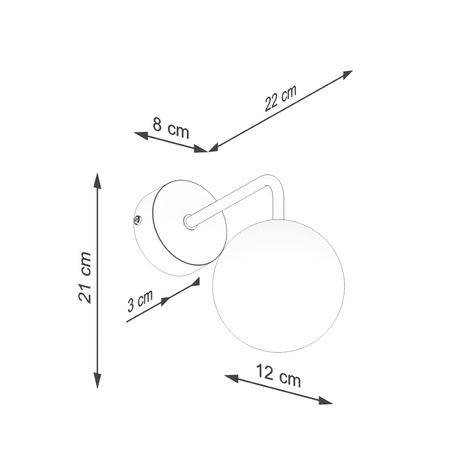 Kinkiet ASTRAL 1 czarny + 1x Żarówka LED G9 4000K Zimna 4,5W 460lm