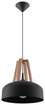 Lampa wisząca CASCO czarna/naturalne drewno + 1x Żarówka LED E27 3000K Ciepła 7,5W 620lm