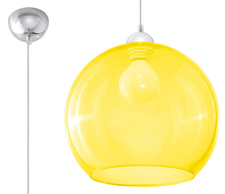 Lampa wisząca BALL żółta + 1x Żarówka LED E27 3000K Ciepła 7,5W 620lm