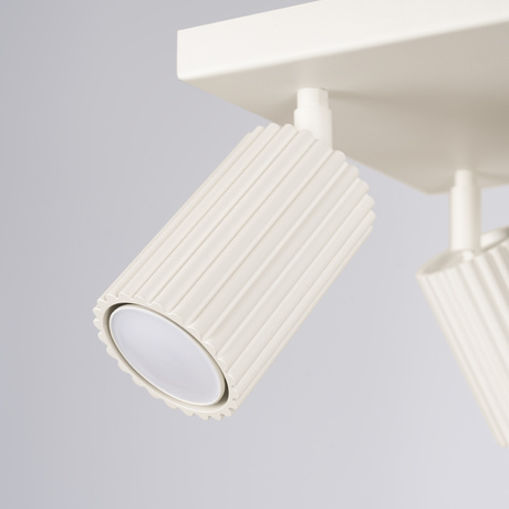 Plafon KARBON 4 beżowy + 4x Żarówka LED GU-10 4000K Zimna 7W 530lm