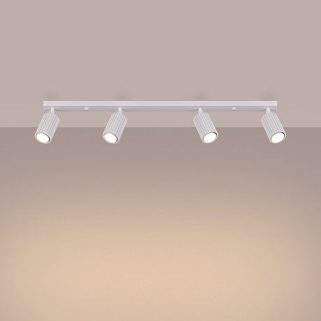 Plafon KARBON 4L biały + 4x Żarówka LED GU-10 3000K Ciepła 7W 510lm