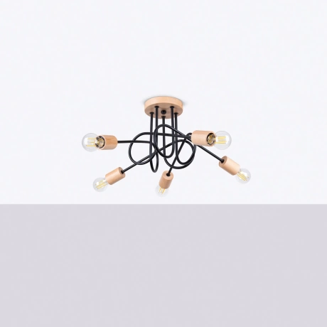 Żyrandol EMBER 5 czarny