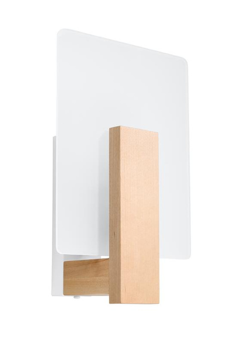 Kinkiet LAPPO naturlane drewno + 1x Żarówka LED E14 3000K Ciepła 7,5W 620lm