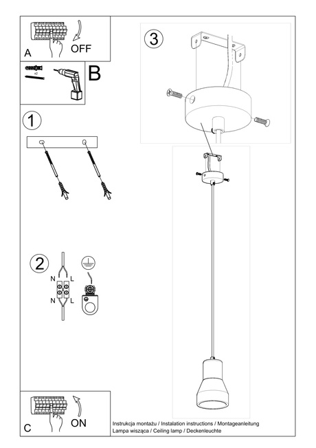 Lampa wisząca QUBIC szara + 1x Żarówka LED E27 4000K Zimna 7,5W 650lm