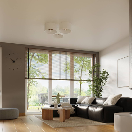 Plafon TELESTO biały/ciemny brąz + 1x Żarówka LED E27 3000K Ciepła 7,5W 620lm