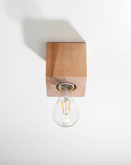 Plafon ARIZ naturalne drewno + 1x Żarówka LED E27 4000K Zimna 7,5W 650lm