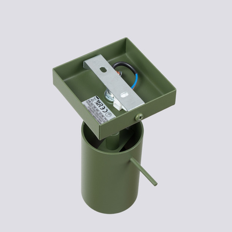 Kinkiet RING zielony oliwkowy + 1x Żarówka LED GU-10 3000K Ciepła 7W 510lm