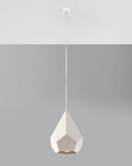 Lampa wisząca ceramiczna PAVLUS biała + 1x Żarówka LED E27 3000K Ciepła 7,5W 620lm