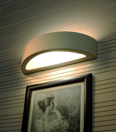 Kinkiet ceramiczny ATENA biały + 1x Żarówka LED E27 4000K Zimna 7,5W 650lm