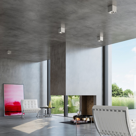 Plafon BLAKE szary + 1x Żarówka LED GU10 AR111 4000K ZIMNA 10W 850lm