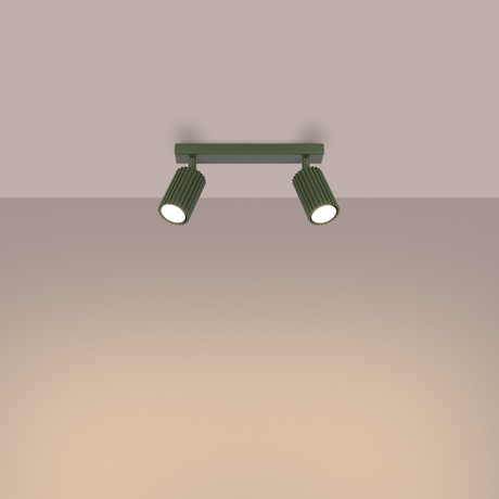 Plafon KARBON 2 zielony oliwkowy