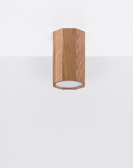 Plafon ZEKE 10 dąb + 1x Żarówka LED GU-10 3000K Ciepła 7W 620lm