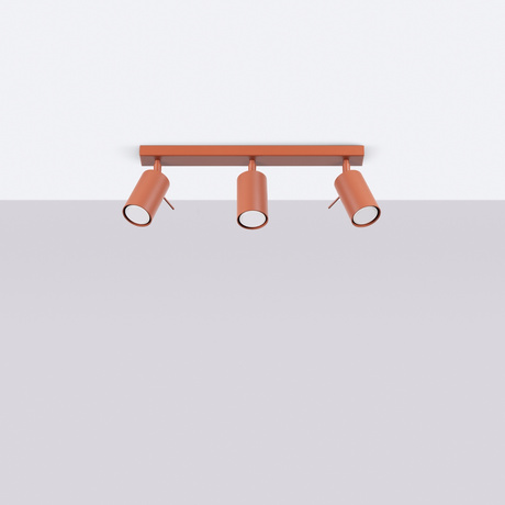 Plafon RING 3L ochra czerwona + 3x Żarówka LED GU-10 4000K Zimna 7W 530lm