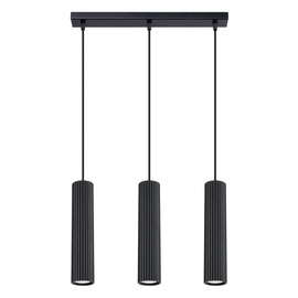 Lampa wisząca KARBON 3L czarny + 3x Żarówka LED GU-10 3000K Ciepła 7W 510lm