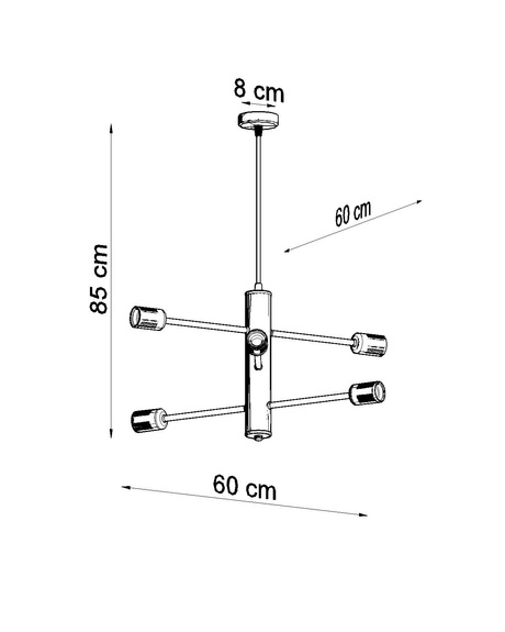 Żyrandol DUOMO 6 + 6x Żarówka LED E27 3000K Ciepła 7,5W 620lm