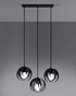 Lampa wisząca TULOS 3L czarna + 3x Żarówka LED E27 3000K Ciepła 7,5W 620lm
