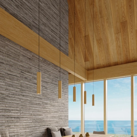 Lampa Wisząca LINO 2 naturalne drewno