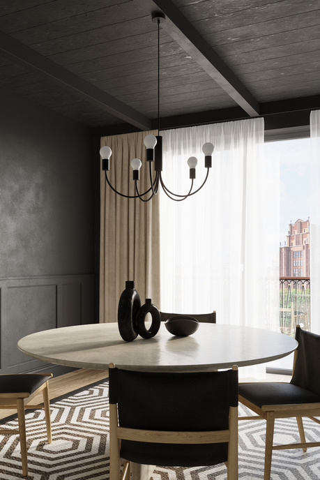 Żyrandol PICCOLO 5 + 5x Żarówka LED E27 4000K Zimna 7,5W 650lm