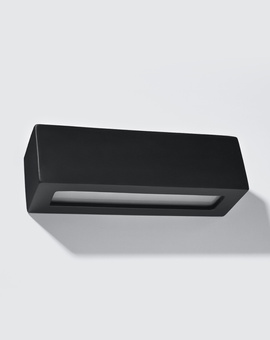 Kinkiet ceramiczny VEGA czarny + 1x Żarówka LED E27 3000K Ciepła 7,5W 620lm