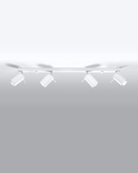 Plafon RING 4L biały + 4x Żarówka LED GU-10 3000K Ciepła 7W 620lm