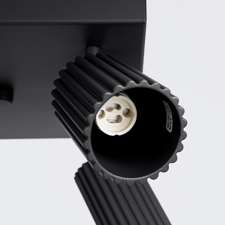 Plafon KARBON 4 czarny + 4x Żarówka LED GU-10 3000K Ciepła 7W 510lm