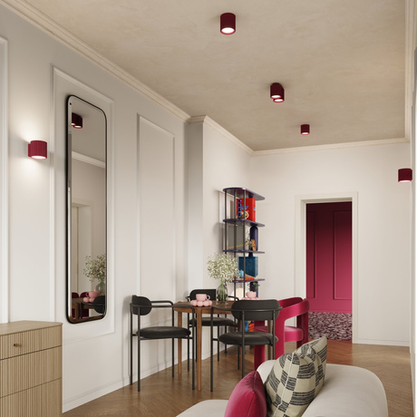 Plafon AURA 2 burgund GU10 + 2x Żarówka LED GU-10 3000K Ciepła 7W 510lm