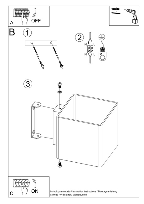 Kinkiet RICO + 1x Żarówka LED G9 3000K Ciepła 4,5W 510lm