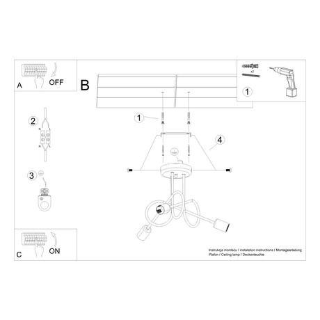 Żyrandol SUPEŁ 3 chrom + 3X Żarówka LED E27 3000K Ciepła 7,5W 620lm