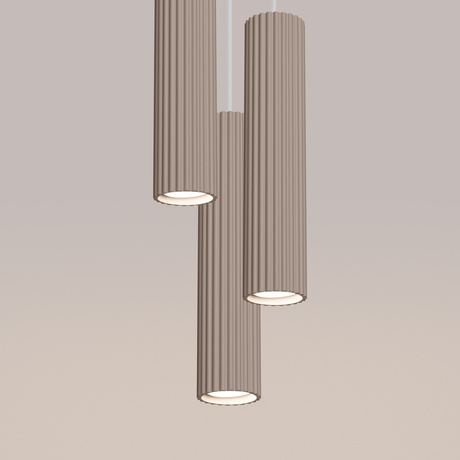 Lampa wisząca KARBON 3P taupe + 3X Żarówka LED GU-10 3000K Ciepła 7W 510lm