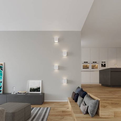 Kinkiet ceramiczny LEO biała + 1x Żarówka LED E27 4000K Zimna 7,5W 650lm