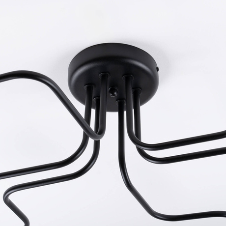 Żyrandol VECTOR 6 czarny + 6X Żarówka LED E27 3000K 7W 760lm