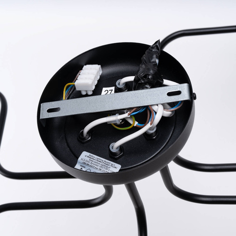 Żyrandol VECTOR 6 czarny + 6X Żarówka LED E27 3000K 7W 760lm