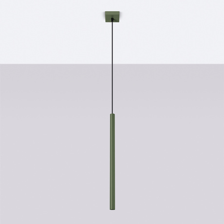 Lampa wisząca PASTELO 1 zielona oliwka + 1x Żarówka LED G9 4000K Zimna 4,5W 460lm