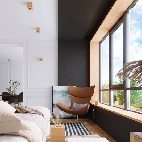 Lampa biurkowa ARIZ naturalne drewno + 1x Żarówka LED E27 4000K Zimna 7,5W 650lm