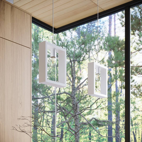 Lampa wisząca ARIES biała + 1x Żarówka LED E27 4000K Zimna 7,5W 690lm