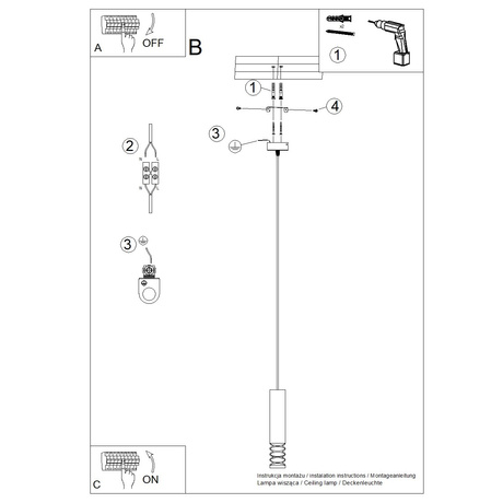 Lampa wisząca LAMI 1 biały + 1X Żarówka LED GU-10 4000K Zimna 7W 530lm